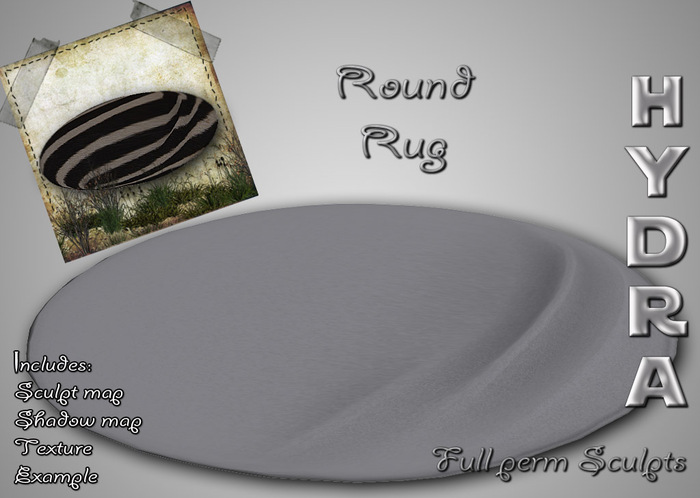 Second Life Marketplace - [HYDRA] Round Wrinkled Rug A Sculpt Full Perm ...